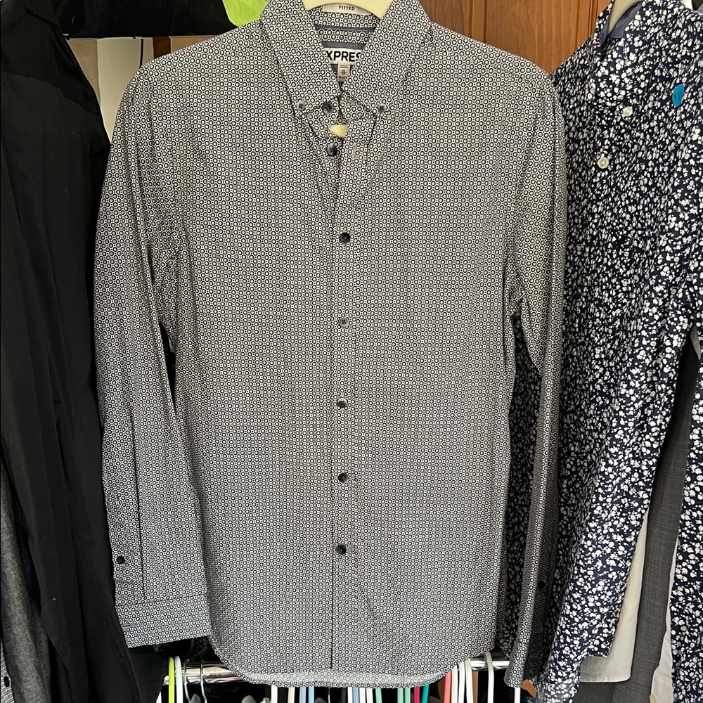 Express Men's Monochrome Geometric Shirt